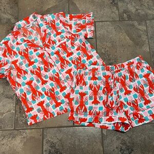 Lobster Print Pajama Set